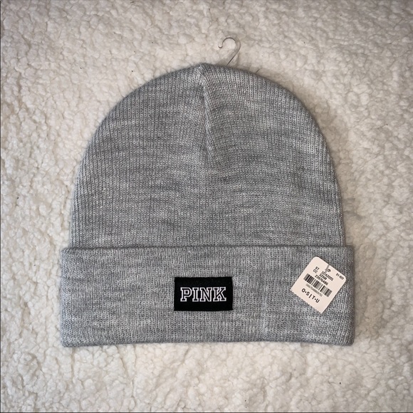 🔥VS PINK Sparkle Shimmer Beanie Hat Silver - Picture 2 of 8